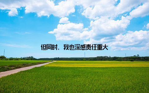 但同时, 我也深感责任重大