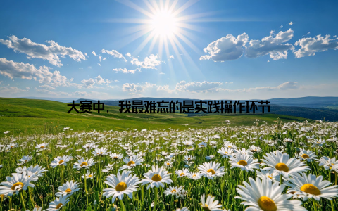 大赛中, 我最难忘的是实践操作环节