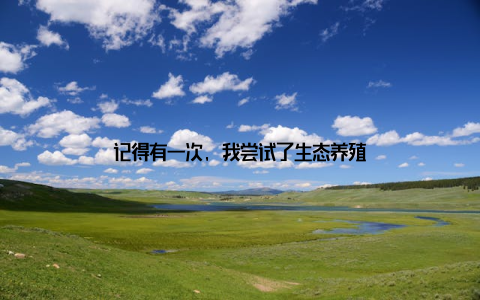 记得有一次, 我尝试了生态养殖