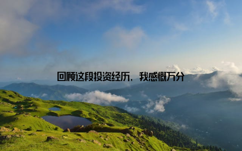 回顾这段投资经历, 我感慨万分