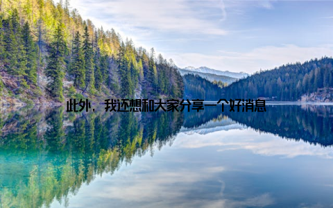 此外, 我还想和大家分享一个好消息