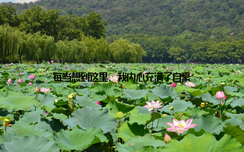 每当想到这里, 我内心充满了自豪