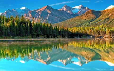 在这个过程中, 我深感自豪