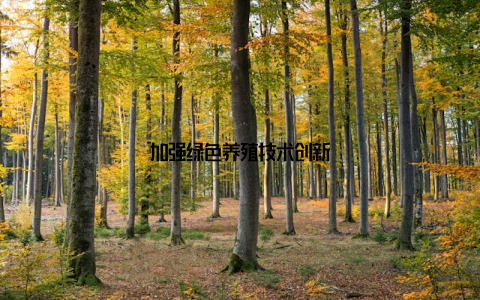 加强绿色养殖技术创新