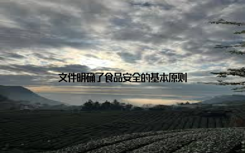 文件明确了食品安全的基本原则