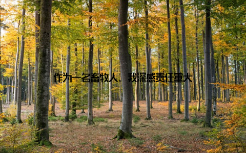 作为一名畜牧人, 我深感责任重大