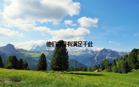 他们并没有满足于此