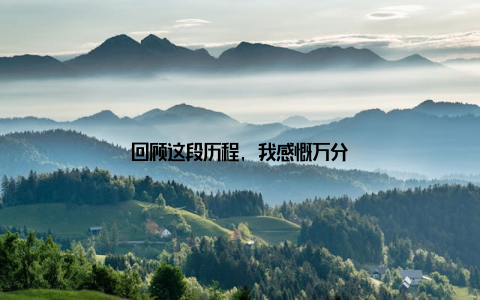 回顾这段历程, 我感慨万分