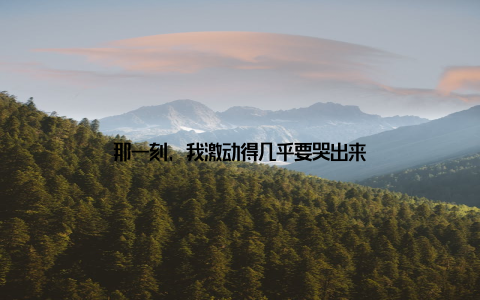 那一刻, 我激动得几乎要哭出来