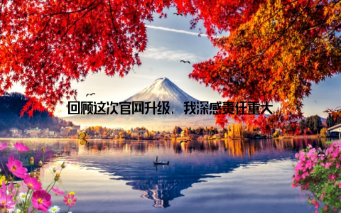 回顾这次官网升级, 我深感责任重大