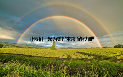 让我们一起为美好未来而努力吧